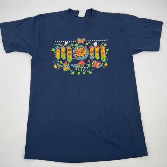 Tops - Vintage Mom Garden Butterfly Ladybug Bee‎ T Shirt Navy Blue Tee Size Large